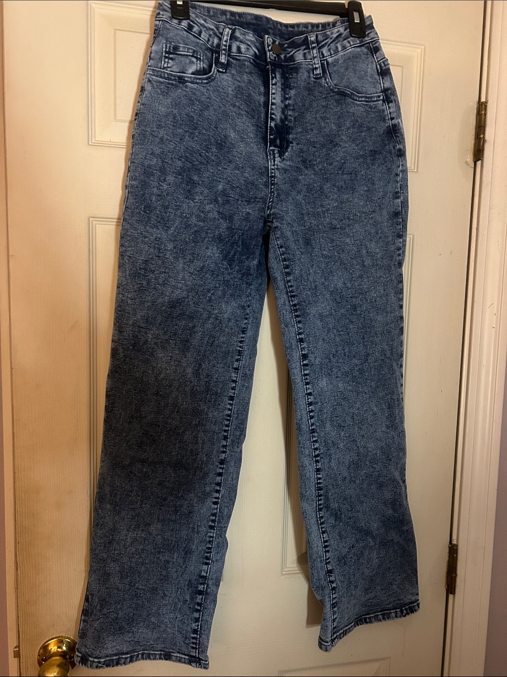 High-Waist Vintage Acid Wash Women’s Wide leg Jeans - Blue NWOT Medium
